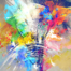 Painted and colourful lightbulb demonstrating creativity from mind mapping