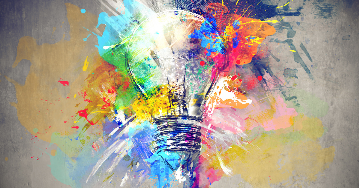How to turn creativity into reality Painted and colourful lightbulb demonstrating creativity from mind mapping